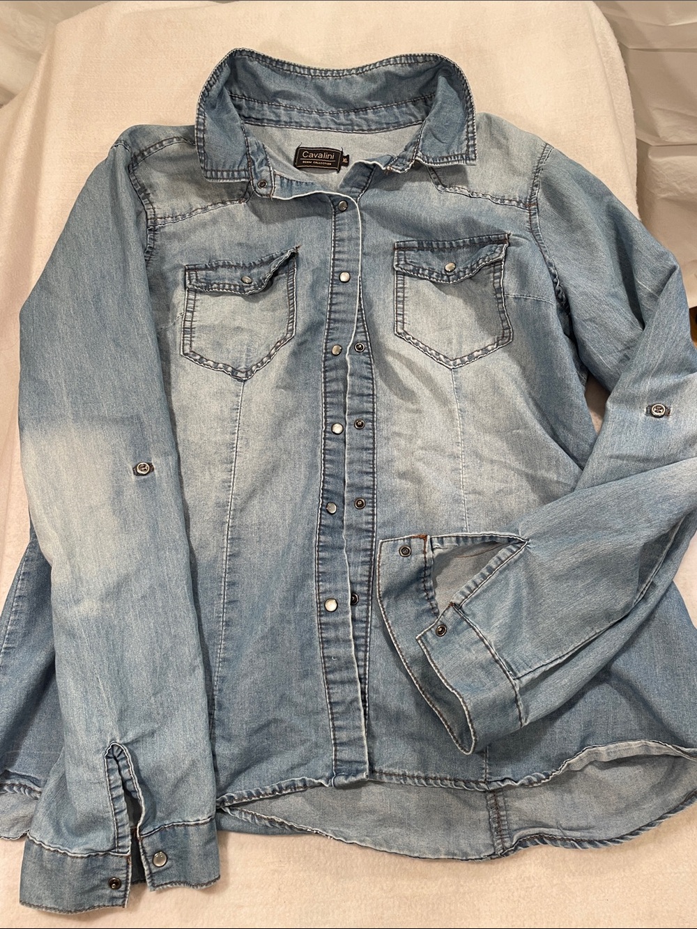 Cavalini Light Blue Denim Button-Up Shirt
